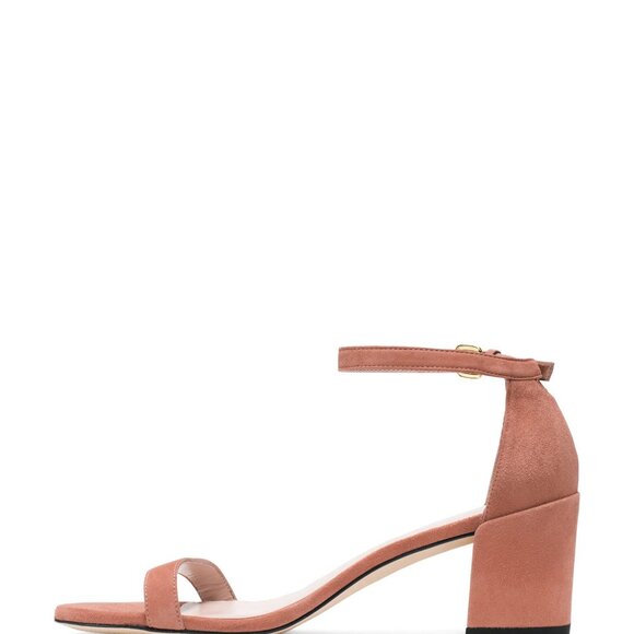 Stuart Weitzman Suede Kitten Block Heel Sandals in Desert Rose - Size 7 - Picture 4 of 9